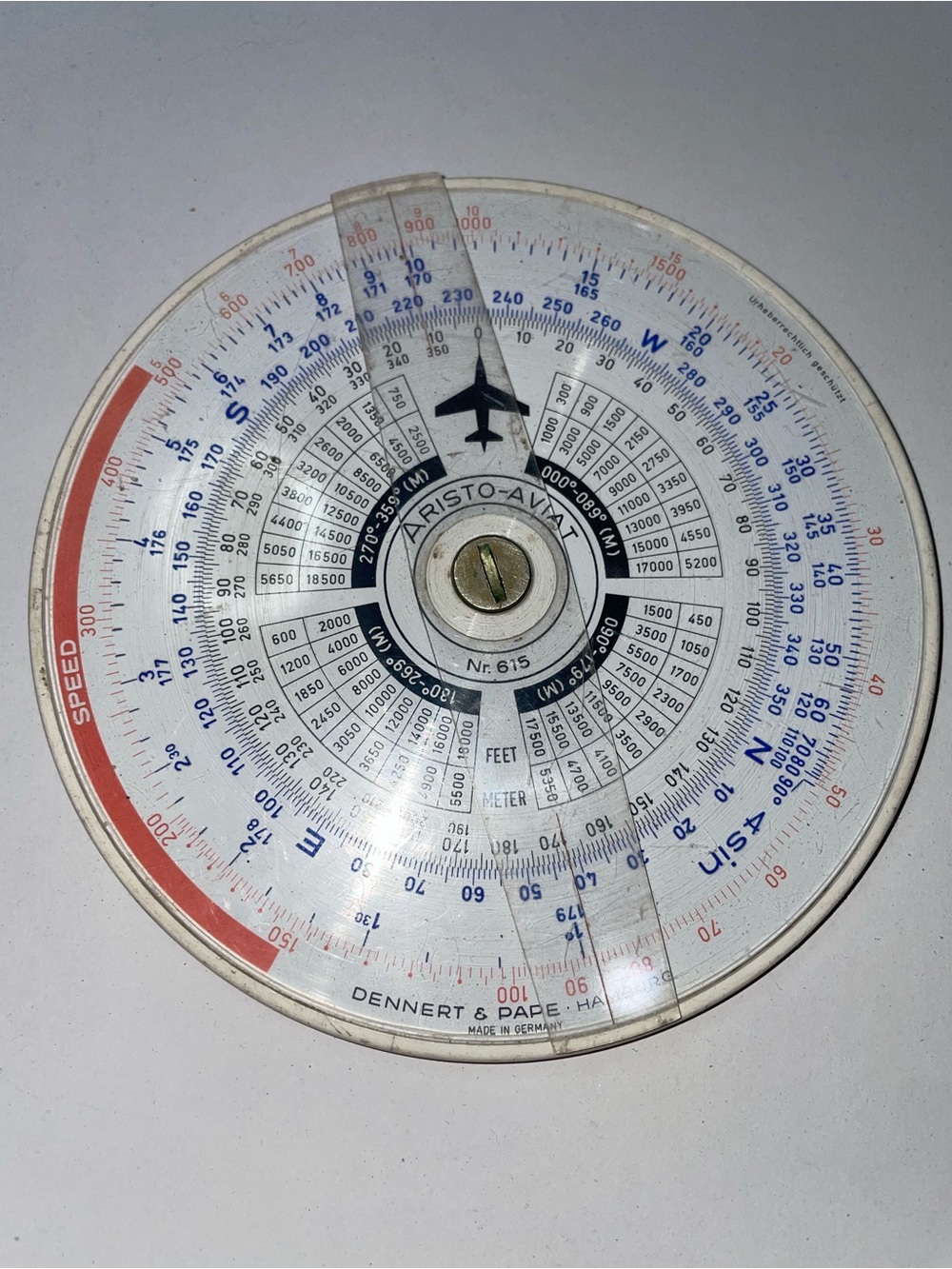 Rare Vintage Aristo Aviat NR 615 Navigation Calculator with Slide 1957